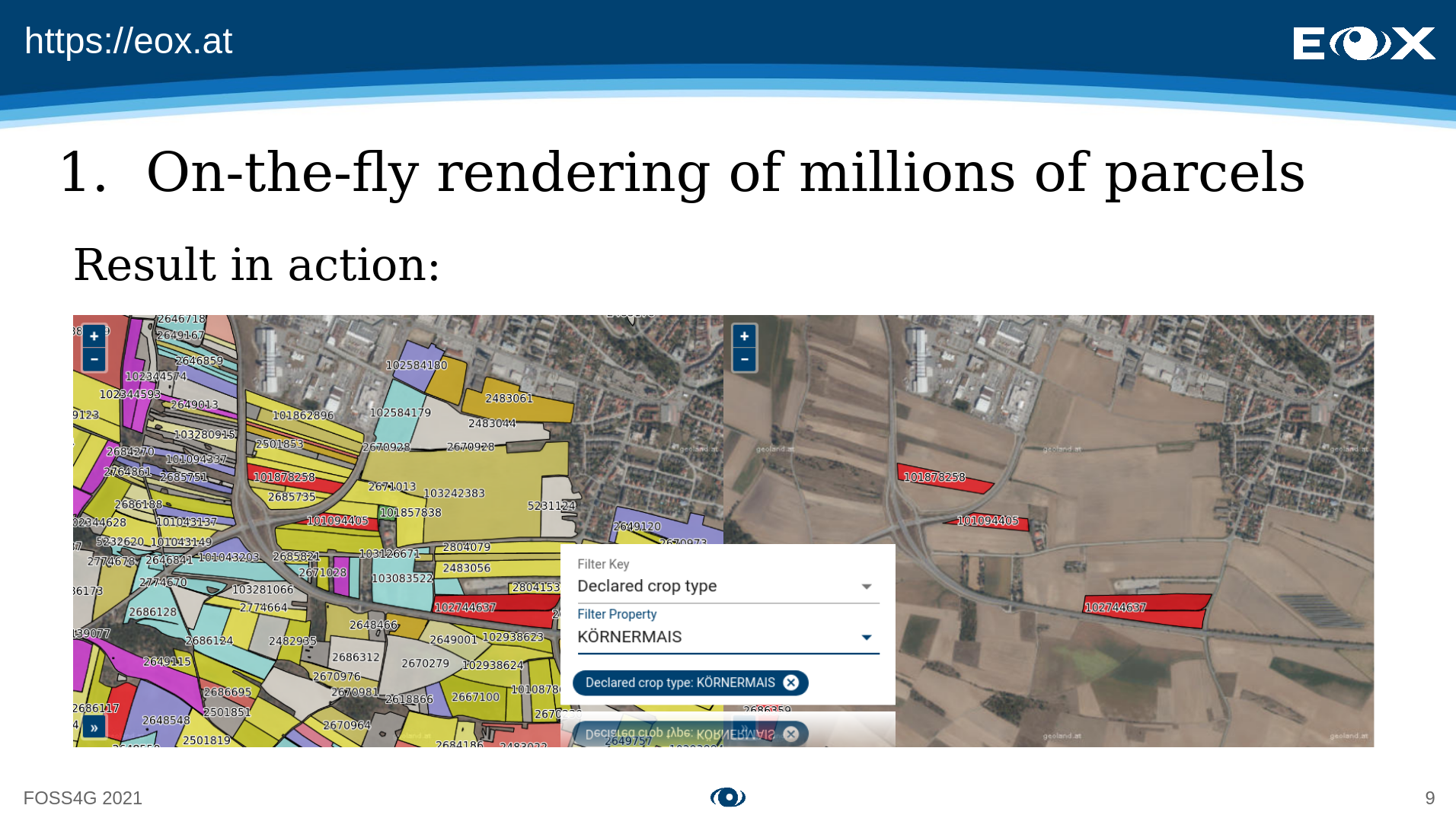 AgriApp: Dynamic filtering applied on agricultural parcels of Austria